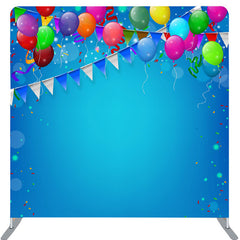 Lofaris Balloons Pure Blue Happy Birthday Square Backdrop