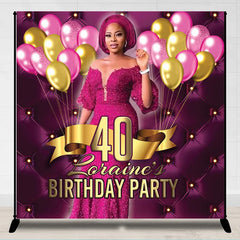 Lofaris Balloons Purple Custom Photo 40th Birthday Backdrop