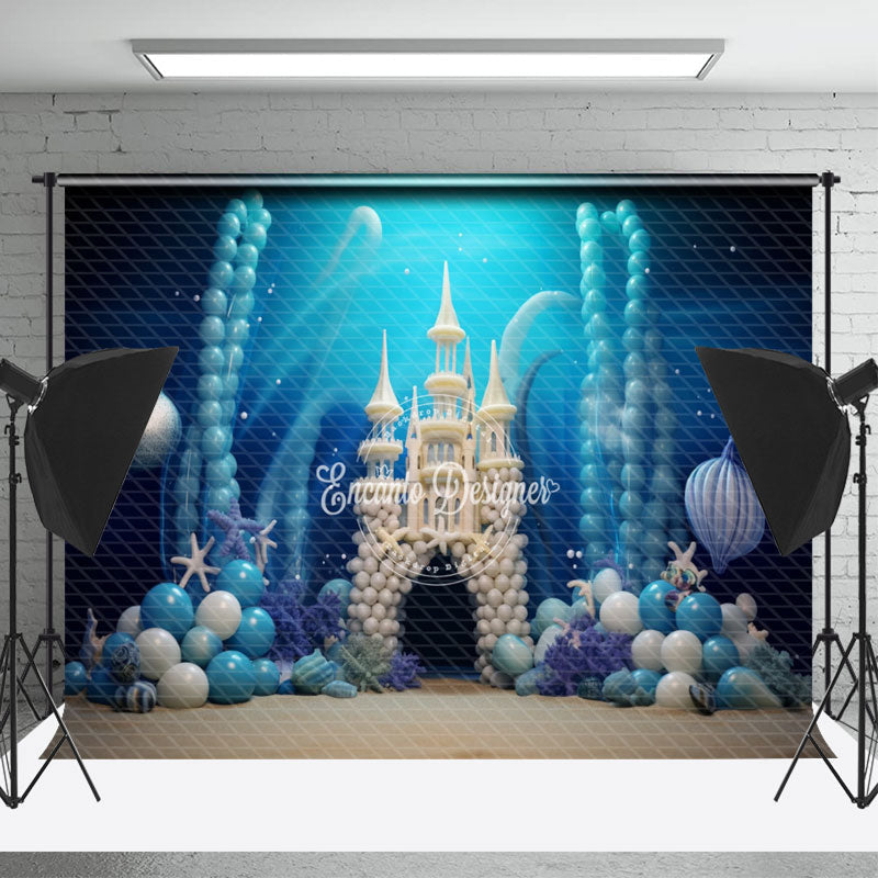 Lofaris Balloons White Castle Birthday Cake Smash Backdrop