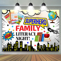 Lofaris BAM Superhero Family Literacy Night Party Backdrop