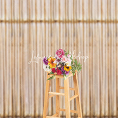 Lofaris Bamboo Fence Palm Leaf Wall Vintage Wood Backdrop