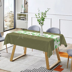 Lofaris Bamboo Green Leaves Branch Spring Dining Tablecloth