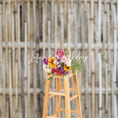 Lofaris Bamboo Texture Vintage Natural Wall Wood Backdrop