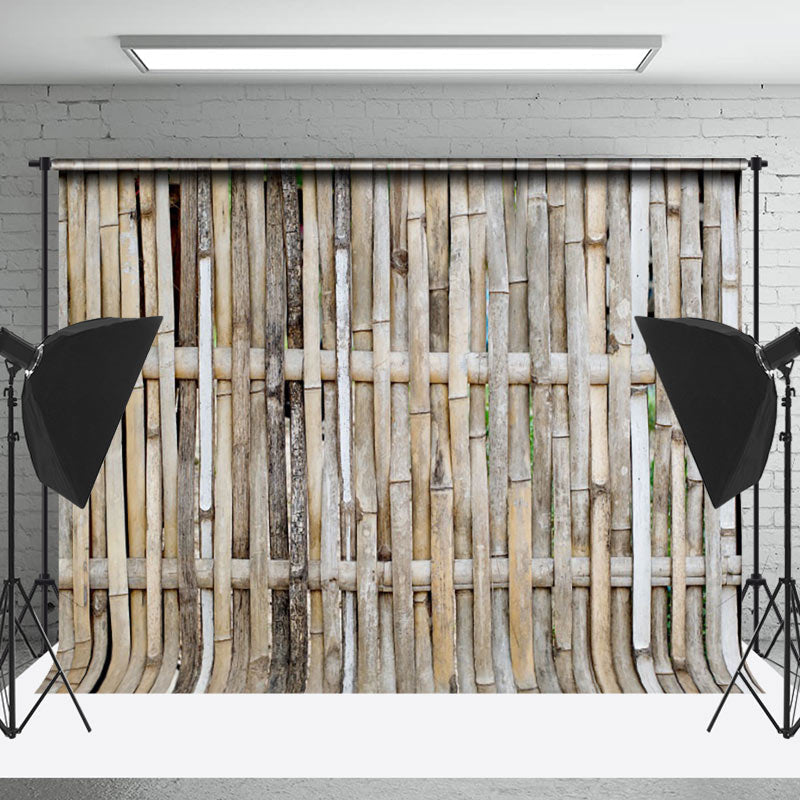 Lofaris Bamboo Texture Vintage Natural Wall Wood Backdrop