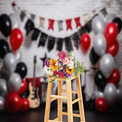 Lofaris Band Balloon Brick Wall Birthday Cake Smash Backdrop