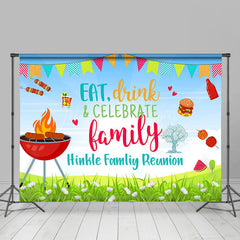 Lofaris Barbecue Eat Drink Celebrate Family Reunion Backdrop