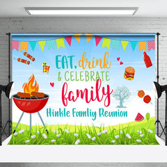 Lofaris Barbecue Eat Drink Celebrate Family Reunion Backdrop