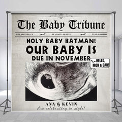 Lofaris Batman Hello Newspaper Custom Baby Shower Backdrop