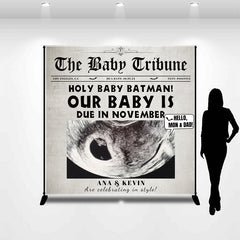 Lofaris Batman Hello Newspaper Custom Baby Shower Backdrop