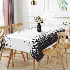 Lofaris Bats Pattern White Black Halloween Party Tablecloth