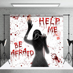 Lofaris Be Afraid Help Me Ghost Bloody Halloween Backdrop