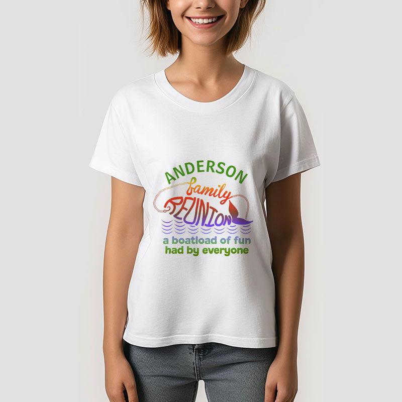 Lofaris Beach Fish Family Reunion Custom Name T-Shirt