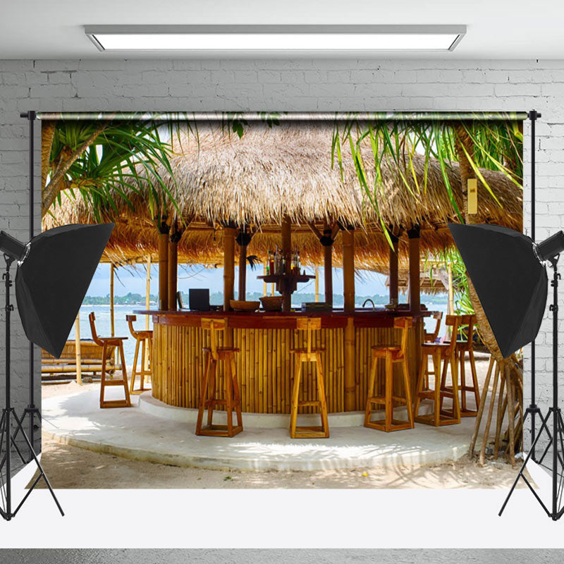 Lofaris Beach Grass Bar Summer Backdrop For Photography