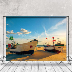 Lofaris Beach Sailing Boat Outdoor Landscape Photo Backdrop