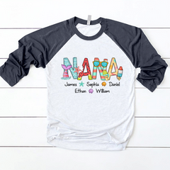 Lofaris Beach Summer Kids Gift Custom Name Baseball Shirt