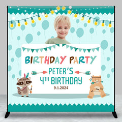 Lofaris Bear Coon Hunter Blue Custom Boy Birthday Backdrop