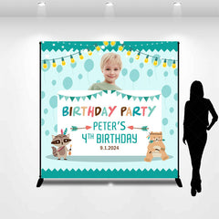 Lofaris Bear Coon Hunter Blue Custom Boy Birthday Backdrop