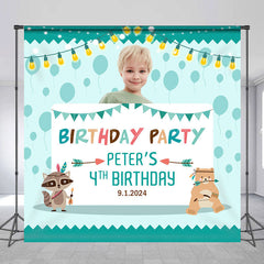 Lofaris Bear Coon Hunter Blue Custom Boy Birthday Backdrop