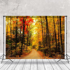 Lofaris Beautiful Autumn Forest Scenery Photography Backdrop