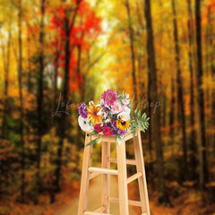 Lofaris Beautiful Autumn Forest Scenery Photography Backdrop