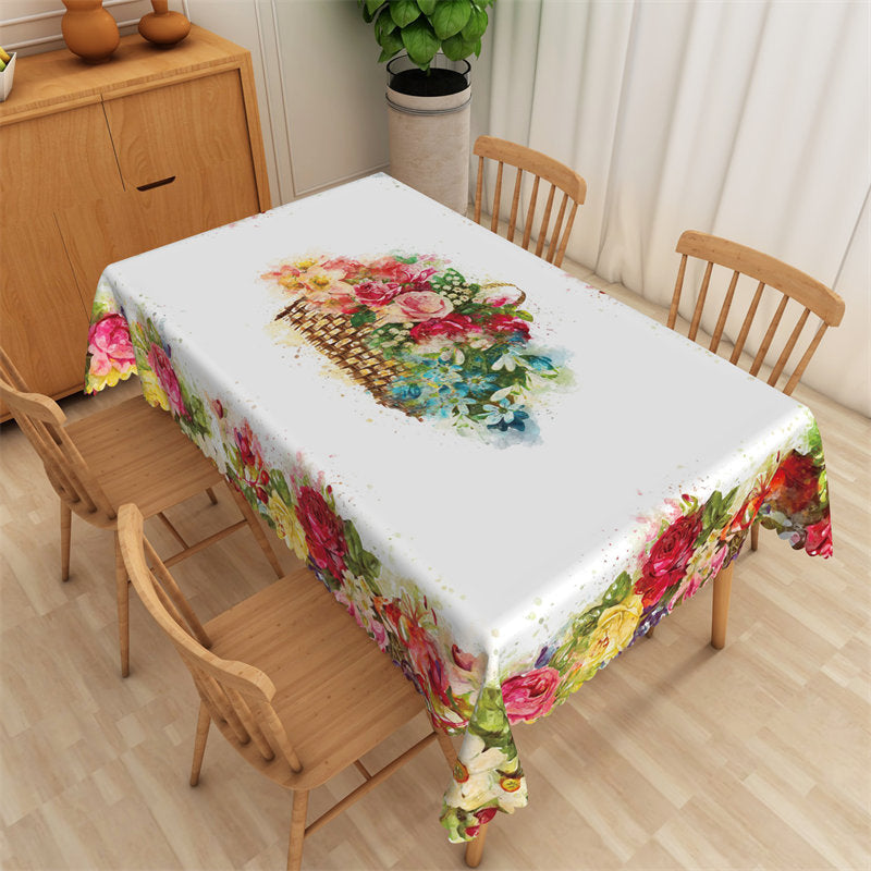 Lofaris Beautiful Bright Blooming Flowers Party Tablecloth