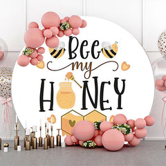 Lofaris Bee My Honey Cute Heart Circle Baby Shower Backdrop