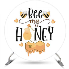 Lofaris Bee My Honey Cute Heart Circle Baby Shower Backdrop