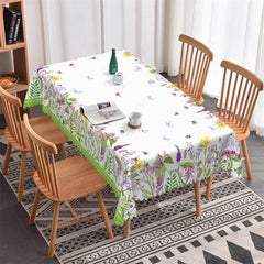 Lofaris Bees Butterflies Spring Flowers Tablecloth For Kitchen