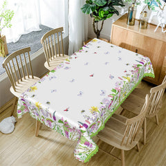 Lofaris Bees Butterflies Spring Flowers Tablecloth For Kitchen