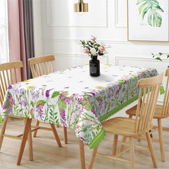 Lofaris Bees Butterflies Spring Flowers Tablecloth For Kitchen