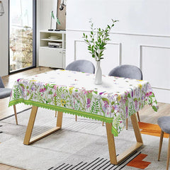 Lofaris Bees Butterflies Spring Flowers Tablecloth For Kitchen