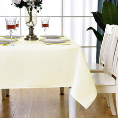 Lofaris Beige 150 GSM Polyester Banquet Rectangle Tablecloth