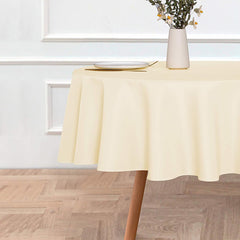 Lofaris Beige 290 GSM Waterproof Polyester Round Tablecloth