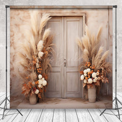 Lofaris Beige Abstract Wall Boho Floral Door Photo Backdrop