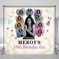 Lofaris Beige Bokeh Custom Photo 18th Birthday Era Backdrop