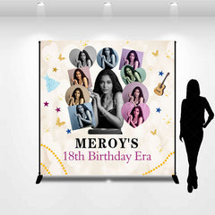 Lofaris Beige Bokeh Custom Photo 18th Birthday Era Backdrop