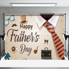 Lofaris Beige Hat Bag Tie Gifts Happy Fathers Day Backdrop