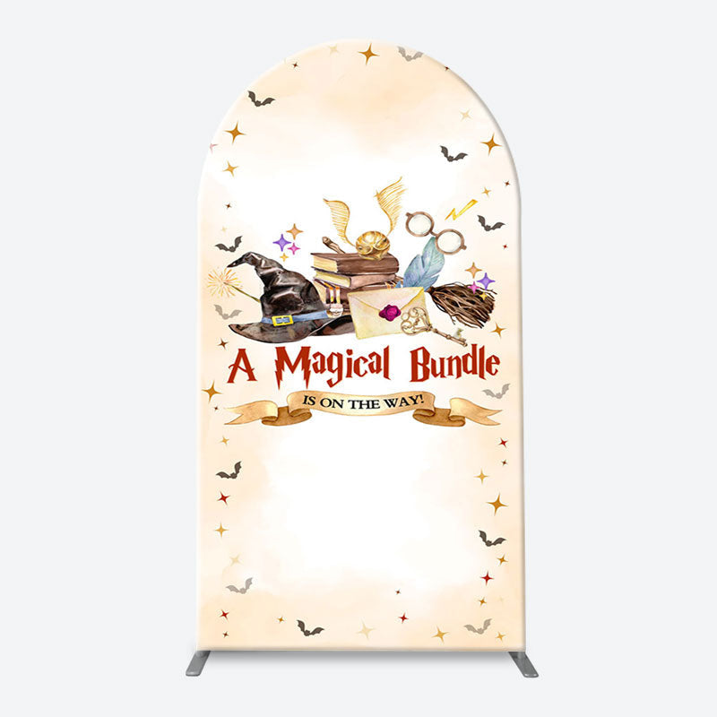 Lofaris Beige Magical Bundle Wizard Arch Baby Shower Backdrop