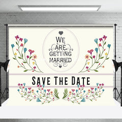 Lofaris Beige Save The Date Spring Floral Wedding Backdrop