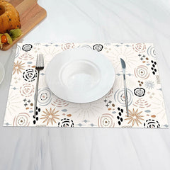 Lofaris Beige Simple Pattern Dining Set Of 4 Placemats