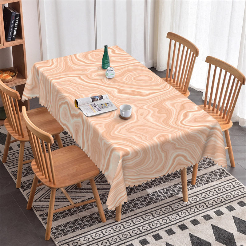 Lofaris Beige Texture Abstract Dining Room Square Tablecloth