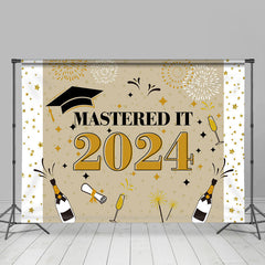 Lofaris Beige Theme Mastered It 2023 Grad Party Backdrop