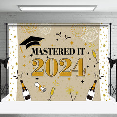 Lofaris Beige Theme Mastered It 2023 Grad Party Backdrop