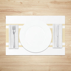 Lofaris Beige White Stripe Modern Dinner Set Of 4 Placemats