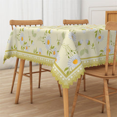 Lofaris Bellis Perennis Spring Flower Rectangle Tablecloth