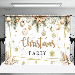 Lofaris Bells Floral Boho Marbled Christmas Party Backdrop