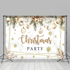 Lofaris Bells Floral Boho Marbled Christmas Party Backdrop