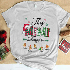 Lofaris Belongs To Christmas Reindeer Custom Name T-Shirt