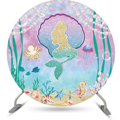 Lofaris Benthos Mermaid Pearl Fish Circle Birthday Backdrop