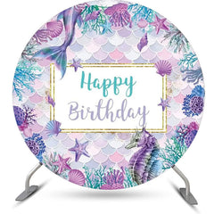 Lofaris Benthos Seahorse Mermaid Round Backdrop For Birthday